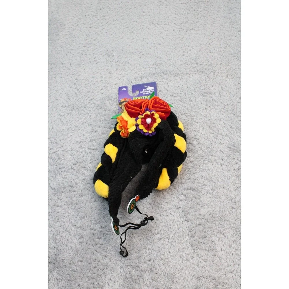 BOOTIQUE Dia de los Muertos Pet Headpiece L/XL Floral Halloween